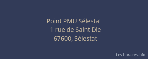 Point PMU Sélestat