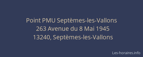 Point PMU Septèmes-les-Vallons