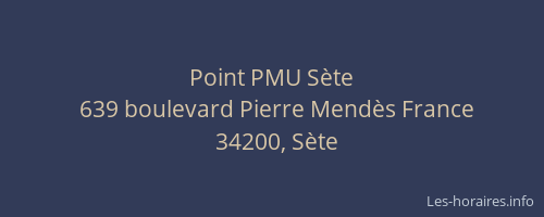 Point PMU Sète