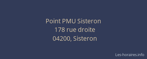 Point PMU Sisteron