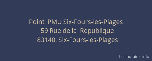 Point  PMU Six-Fours-les-Plages