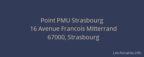 Point PMU Strasbourg