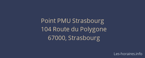 Point PMU Strasbourg