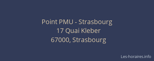 Point PMU - Strasbourg