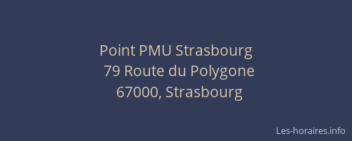Point PMU Strasbourg