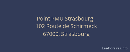 Point PMU Strasbourg