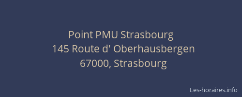 Point PMU Strasbourg