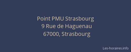 Point PMU Strasbourg