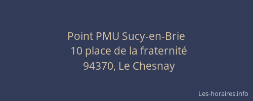 Point PMU Sucy-en-Brie