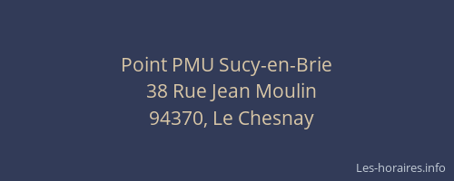Point PMU Sucy-en-Brie