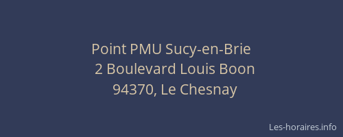 Point PMU Sucy-en-Brie