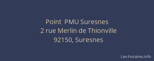Point  PMU Suresnes