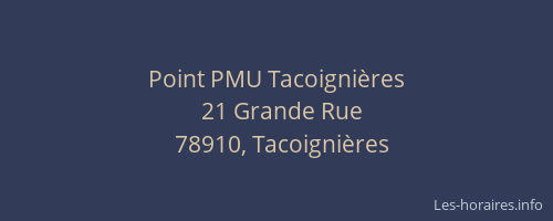 Point PMU Tacoigni&egrave;res