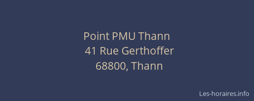 Point PMU Thann