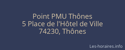 Point PMU Thônes
