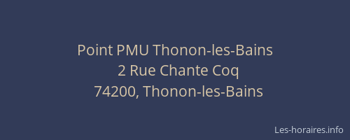 Point PMU Thonon-les-Bains