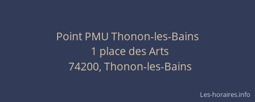 Point PMU Thonon-les-Bains