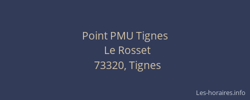 Point PMU Tignes