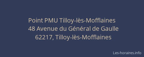 Point PMU Tilloy-lès-Mofflaines
