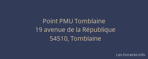 Point PMU Tomblaine