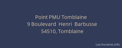 Point PMU Tomblaine