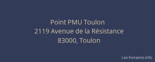 Point PMU Toulon