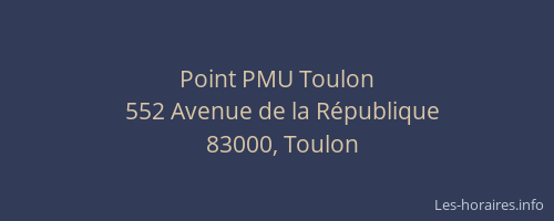 Point PMU Toulon