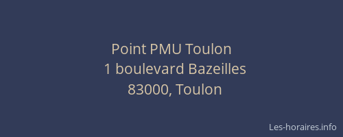 Point PMU Toulon