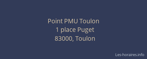 Point PMU Toulon