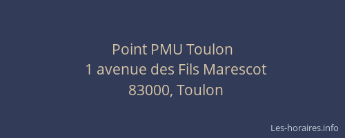 Point PMU Toulon