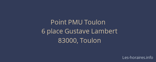 Point PMU Toulon