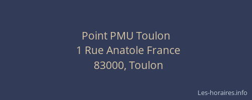 Point PMU Toulon