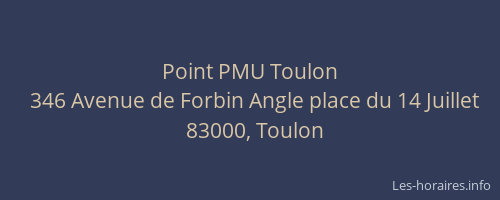 Point PMU Toulon