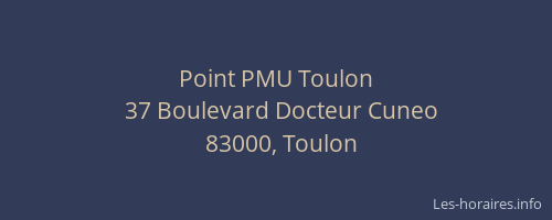 Point PMU Toulon