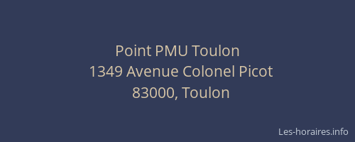 Point PMU Toulon
