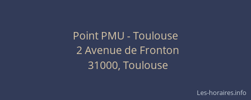 Point PMU - Toulouse