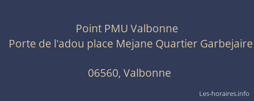 Point PMU Valbonne