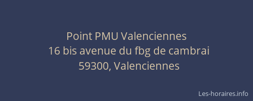 Point PMU Valenciennes
