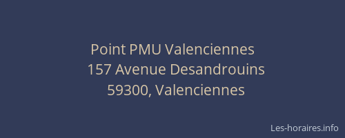 Point PMU Valenciennes