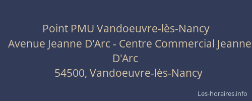 Point PMU Vandoeuvre-l&egrave;s-Nancy