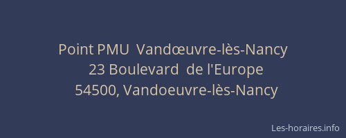 Point PMU  Vandœuvre-l&egrave;s-Nancy