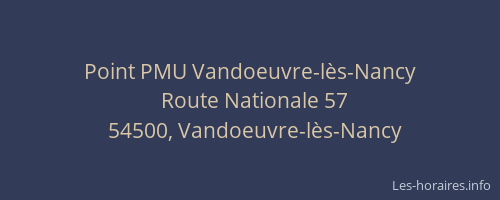 Point PMU Vandoeuvre-lès-Nancy