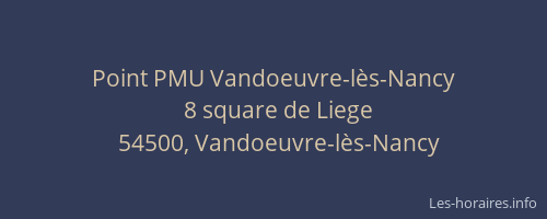 Point PMU Vandoeuvre-l&egrave;s-Nancy