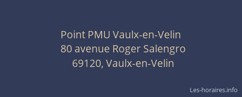 Point PMU Vaulx-en-Velin