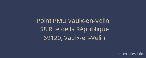 Point PMU Vaulx-en-Velin
