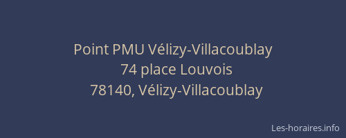 Point PMU V&eacute;lizy-Villacoublay