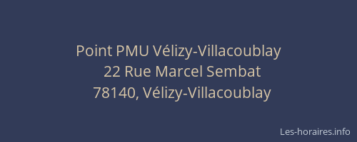 Point PMU V&eacute;lizy-Villacoublay