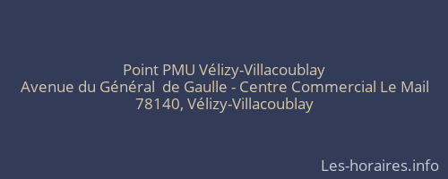 Point PMU V&eacute;lizy-Villacoublay