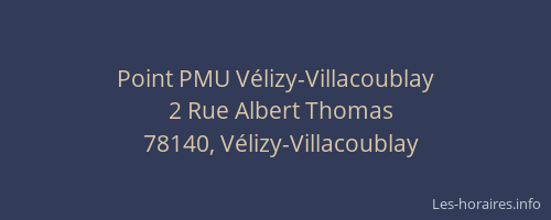 Point PMU Vélizy-Villacoublay