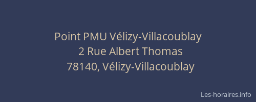 Point PMU V&eacute;lizy-Villacoublay
